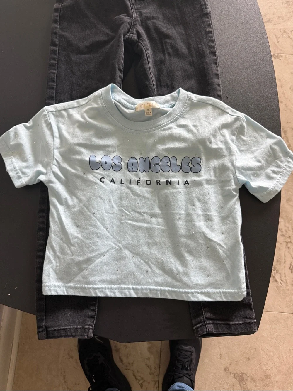 Kids Light Blue 'Los Angeles California' Graphic Tee - Casual Short Sleeve